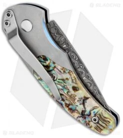 Benchmade 3150-121 Impel Gold Class Gentleman's Auto Knife (1.98" Satin) #03 -Spyderco Sales Store Benchmade 3150 121 Impel Gold Class Gentlemans Auto Damascus 3 BHQ 12889 jr side