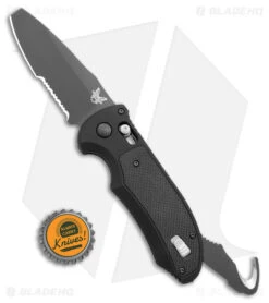 Benchmade Triage Automatic Knife Black (3.35" Black Serr) 9160SBK -Spyderco Sales Store Benchmade Auto Triage Auto Black Black Serr BHQ 20033 jr bottlecap