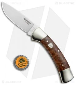 Boker 3000 1674 Lockback Knife Amboina Root Wood (3.375" Satin) 112400 -Spyderco Sales Store Boker 3000 1674 LB Amboina root Wood 112400 BHQ 71010 jr bottlecap