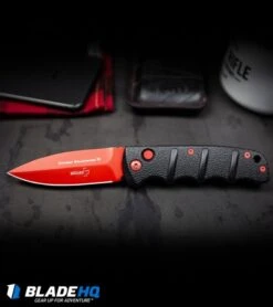 Boker Black Widow Kalashnikov Dagger Automatic Knife (3.25" Red D2) -Spyderco Sales Store Boker Black Widow Kalashnikov Dagger Automatic Knife Red BHQ92706 kp steel web