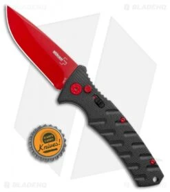 Boker Black Widow Strike Drop Point Automatic Knife Black (3.25" Red D2) -Spyderco Sales Store Boker Black Widow Strike Drop DP Black Red 01BO434NSOI BHQ 97030 jr bottlecap