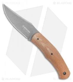 Spyderco Sales Store 16 Boker Boxer Fixed Blade Knife Natural Canvas Micarta (3.3" SW) 120503