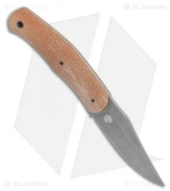 Spyderco Sales Store -Spyderco Sales Store Boker Boxer Fixed Blade Knife Natural Canvas Micarta 3.3 SW 120503 BHQ 118365 LS Spine