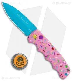 Boker Dessert Warrior Kalashnikov Dagger Automatic Knife (3.25" Blue) Donut -Spyderco Sales Store Boker Dessert Warrior Kalashnikov Dagger Auto Donut Blue 01KALS72NSOI BHQ 108010 jr bottlecap