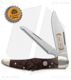 Boker Jager Gold Duo Lock Back Folding Knife Walnut Wood (4" Satin) 114025 -Spyderco Sales Store Boker Jager Gold Duo LB Walnut Wood Satin 114025 BHQ 90300 jr bottlecap