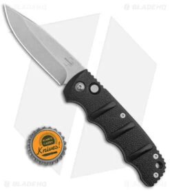 Boker Kalashnikov Drop Point Automatic Knife Black Aluminum (3.25" Stonewash) -Spyderco Sales Store Boker Kalashnikov Auto Black D2 SW BHQ 144760 jr bottlecap