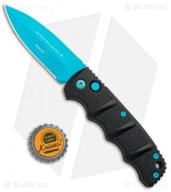 Boker Blue Scorpion Kalashnikov Dagger Automatic Knife (3.25" Electric Blue D2) 10 Boker Blue Scorpion Kalashnikov Dagger Automatic Knife (3.25" Electric Blue D2) -Spyderco Sales Store Boker Kalashnikov Black Widow Blue jr bottlecap