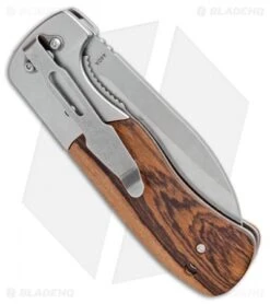 Boker Magnum Wooden Fat Jack Liner Lock Knife Wood (3.375" Stonewash) -Spyderco Sales Store Boker Magnum Wooden Fat Jack LL Wood SW 01MB716 BHQ 98573 jr side