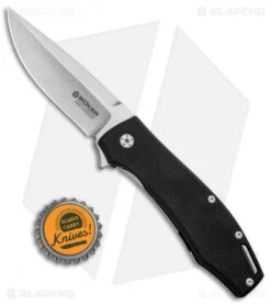 Boker Marlowe KMP22 Frame Lock Knife Black G-10 (3.1" Stonewash) 110658 -Spyderco Sales Store Boker Marlowe KMP22 LL Black G 10 SW 110658 BHQ 71443 jr bottlecap