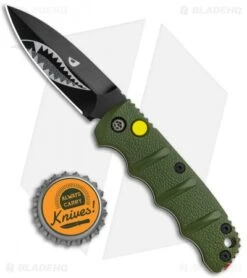 Boker Mini Warhawk Kalashnikov Dagger Automatic Knife Green (2.5" Black D2) -Spyderco Sales Store Boker Mini Warhawk Kalashnikov Auto Dagger Green Black BHQ 113923 jr bottlecap