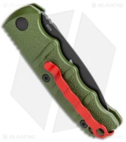 Boker Mini Warhawk Kalashnikov Dagger Automatic Knife Green (2.5" Black D2) -Spyderco Sales Store Boker Mini Warhawk Kalashnikov Auto Dagger Green Black BHQ 113923 jr side