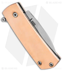 Boker Plus Shamsher Automatic Liner Lock Knife Copper (1.9" Satin) 01BO362 -Spyderco Sales Store Boker Plus Shamsher Auto LL Copper Satin BHQ 139171 jr side