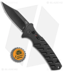 Boker Plus Strike Bowie Automatic Knife Black (3.25" Black ) -Spyderco Sales Store Boker Plus Strike Bowie Auto Black Black BHQ 125300 jr bottlecap