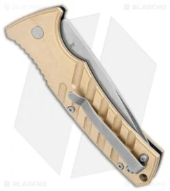 Boker Plus Strike Brass Automatic Knife (3.25" Stonewash) -Spyderco Sales Store Boker Plus Strike Brass Auto SW 01BO399NSOI BHQ 107937 jr side