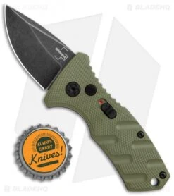Boker Stubby Strike CA Legal Automatic Knife OD Green (1.9" Smokewash D2) -Spyderco Sales Store Boker Stubby Strike CA Legal Auto OD Green Smokewash 01BO442NSOI BHQ 99648 jr bottlecap