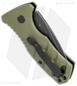 Boker Stubby Strike CA Legal Automatic Knife OD Green (1.9" Smokewash D2) -Spyderco Sales Store Boker Stubby Strike CA Legal Auto OD Green Smokewash 01BO442NSOI BHQ 99648 jr side