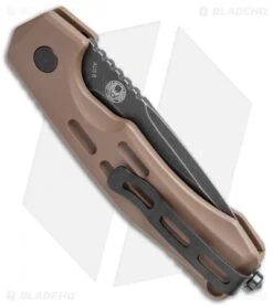 Boker Thunder Storm Automatic Knife Coyote Brown Aluminum (2.9" Blackwash AUS-8) -Spyderco Sales Store Boker Thunder Storm Auto Coyote Blak SW BHQ 110586 jr bottlecap