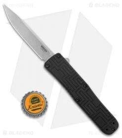 Boker USA OTF Automatic Knife Black Aluminum (3.5" Stonewash) -Spyderco Sales Store Boker USA OTF Auto Black Aluminum SW 06EX260 BHQ 94101 jr bottlecap