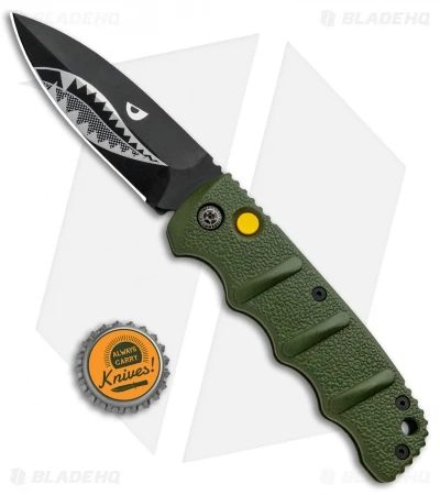Boker Warhawk Kalashnikov Dagger Automatic Knife Green (3.25" Black D2) 5 Boker Warhawk Kalashnikov Dagger Automatic Knife Green (3.25" Black D2) - Image 5