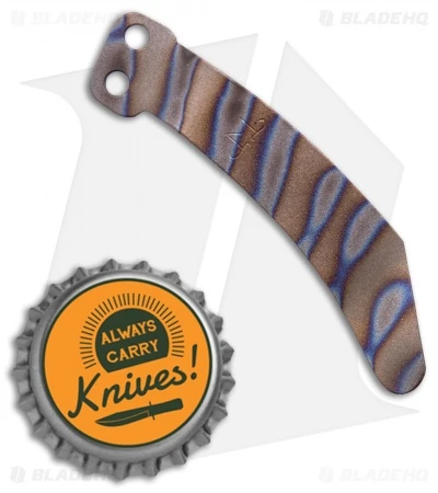 Maverick Customs Titanium Microtech Stitch Pocket Clip - Striped Flame 2 Maverick Customs Titanium Microtech Stitch Pocket Clip - Striped Flame - Image 2