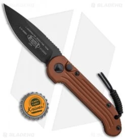 Microtech LUDT Automatic Knife Tan Aluminum (3.4" Black) -Spyderco Sales Store Microtech LUDT Auto Tan Aluminum Black BHQ 117571 jr bottlecap
