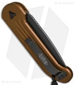 Microtech LUDT Automatic Knife Tan (3.4" Black Serr) 135-2TA -Spyderco Sales Store Microtech LUDT Auto Tan Black Serr 135 2TA BHQ 8567 jr side