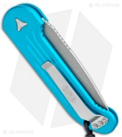 Microtech LUDT Automatic Knife Turquoise (3.4" Apocalyptic) 135-10APTQ -Spyderco Sales Store Microtech LUDT Auto Turquoise Apocalyptic 135 10APTQ BHQ 106930 jr side