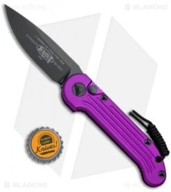 Microtech LUDT Automatic Knife Violet (3.4" Black) 135-1VI -Spyderco Sales Store Microtech LUDT Auto Violet Black 135 1VI BHQ 72398 jr bottlecap