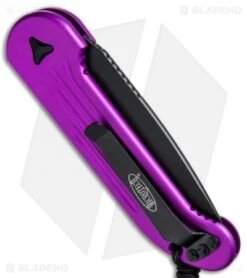 Microtech LUDT Automatic Knife Violet (3.4" Black) 135-1VI -Spyderco Sales Store Microtech LUDT Auto Violet Black 135 1VI BHQ 72398 jr side