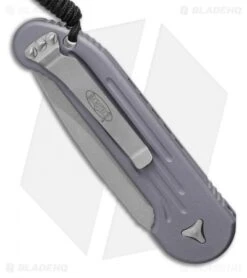 Microtech LUDT Automatic Knife Gray Aluminum (3.4" Stonewash) 135-10GY -Spyderco Sales Store Microtech LUDT Automatic Knife Gray 3.4 Apocalyptic135 10APGY BHQ 48921 LS Side