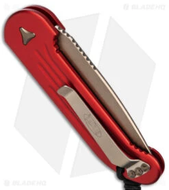 Microtech LUDT Automatic Knife Red (3.4" Bronze) 135-13RD -Spyderco Sales Store Microtech LUDT Automatic Knife Red 3in Bronze BHQ 50130 td side
