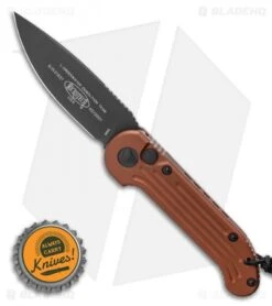 Microtech LUDT Automatic Knife Tan (3.4" Black) 135-1TA -Spyderco Sales Store Microtech LUDT Automatic Knife Tan 3.4 Black135 1TA BHQ 8566 LS Bottlecap