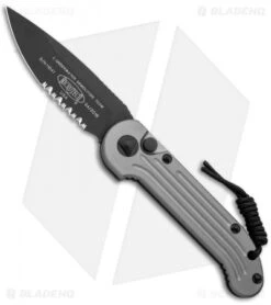 Microtech LUDT Gray Automatic Knife (3.4" Black Serr) 135-2GY