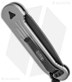 Microtech LUDT Gray Automatic Knife (3.4" Black Serr) 135-2GY -Spyderco Sales Store Microtech LUDT Gray Auto Black Serr 135 2GY BHQ 10567 jr side