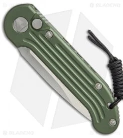 Microtech LUDT Automatic Knife OD Green (3.4" Satin) 135-4OD -Spyderco Sales Store Microtech LUDT OD green satin 135 4OD BHQ 51948 er spine