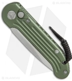 Microtech LUDT Automatic Knife OD Green (3.4" Stonewash Serr) 135-11OD -Spyderco Sales Store Microtech LUDT OD green sw serr 135 11OD BHQ 51947 er spine