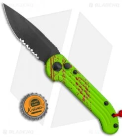 Microtech LUDT Zombie Edition Automatic Knife (3.4" Black Serr) 135-2Z -Spyderco Sales Store Microtech LUDT Zombie Edition Auto Black Serr 135 2Z BHQ 113539 jr bottlecap