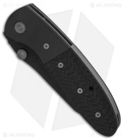 Microtech Lightfoot LCC D/A Automatic Knife Carbon Fiber (3.5" Black Serr) 05/01 -Spyderco Sales Store Microtech Lightfoot LCC DA CF Black Serr BHQ 9555 er spine