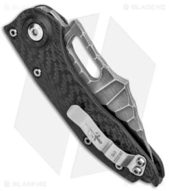 Microtech Marfione Custom Stitch Auto Knife Borka Carbon Fiber (TT Hardware) -Spyderco Sales Store Microtech Marfione Custom Stictch Auto Borka CF Satin Textured BHQ 176003 jr side