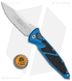 Microtech Socom Elite S/E Automatic Knife Blue (4" Stonewash Ser) 160A-11BL -Spyderco Sales Store Microtech Socom Elite SE Auto Blue SW Serr 160A 11BL BHQ 106937 jr bottlecap