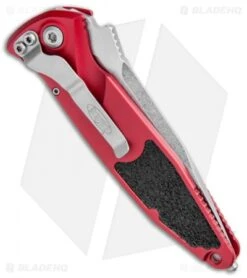 Microtech Socom Elite S/E Automatic Knife Red (4" Stonewash Ser) 160A-11RD -Spyderco Sales Store Microtech Socom Elite SE Auto Red SW Serr 160A 11RD BHQ 106935 jr side