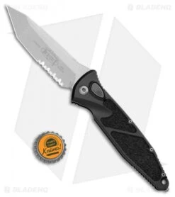 Microtech Socom Elite T/E Automatic Knife Black (4" Stonewash Serr) 161A-11 -Spyderco Sales Store Microtech Socom Elite TE Auto Black SW Serr 161A 11 BHQ 103190 jr bottlecap