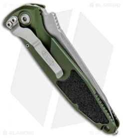 Microtech Socom Elite T/E Automatic Knife OD Green (4" Stonewash) 161A-10OD -Spyderco Sales Store Microtech Socom Elite TE Auto OD Green SW 161A 10OD BHQ 99302 jr side