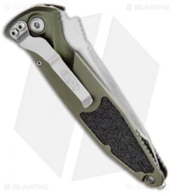 Microtech Socom Elite T/E Automatic Knife OD Green (4" Satin) 161A-4OD -Spyderco Sales Store Microtech Socom Elite TE Auto OD Green Satin 161A 4OD BHQ 103384 jr side