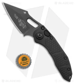 Microtech Stitch-A S/E Automatic Knife Black (3.75" Black) -Spyderco Sales Store Microtech Stitch A SE Auto Black Black BHQ 180444 jr bottlecap