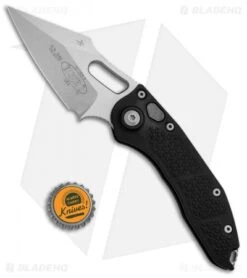 Microtech Stitch Automatic Knife Black (3.75" Stonewash) 169-10 -Spyderco Sales Store Microtech Stitch Black SW 169 10 BHQ 71981 jr bottlecap 1
