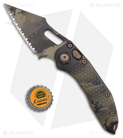 Microtech Stitch Signature Series Automatic Knife Olive Camo (3.75" Camo Serr) 4 Microtech Stitch Signature Series Automatic Knife Olive Camo (3.75" Camo Serr) - Image 4