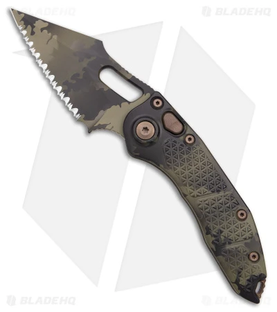 Microtech Stitch Signature Series Automatic Knife Olive Camo (3.75" Camo Serr) 1 Microtech Stitch Signature Series Automatic Knife Olive Camo (3.75" Camo Serr)