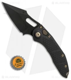 Microtech Stitch Automatic Knife Black (3.75" Black DLC) -Spyderco Sales Store Microtech Stitch black apocalyptic DLC BHQ 71364 er size