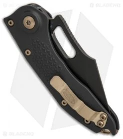Microtech Stitch Automatic Knife Black (3.75" Apocalyptic DLC Serr) 169-2 DLC -Spyderco Sales Store Microtech Stitch black apocalyptic DLC serr BHQ 71366 er side